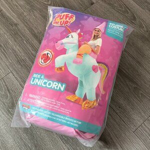 New Puff Me Up Ride A Unicorn Blow-up Costume Adult OS Spooktaculer Creations